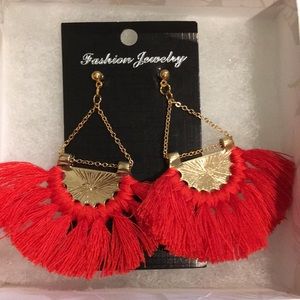 Fashion Red Tassel Earrings